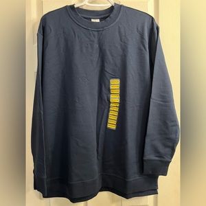 Navy french terry crewneck sweatshirt